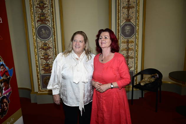 Kathy Kelly und Viola Klein beim Pressegespräch und Präsentation des 16. HOPE-Award zur 18. HOPE-Gala Dresden im Schauspielhaus Dresden. Dresden, 08.10.2026 Copyright: xMatthiasxWehnertx