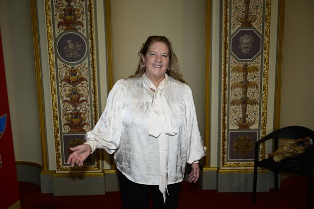 Kathy Kelly beim Pressegespräch und Präsentation des 16. HOPE-Award zur 18. HOPE-Gala Dresden im Schauspielhaus Dresden. Dresden, 08.10.2026 Copyright: xMatthiasxWehnertx