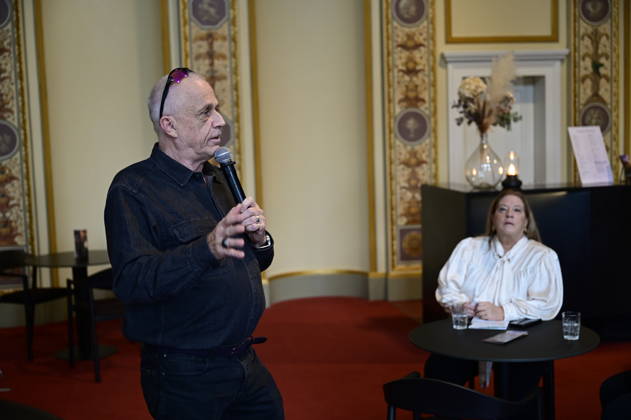 Stefan Hippler und Kathy Kelly beim Pressegespräch und Präsentation des 16. HOPE-Award zur 18. HOPE-Gala Dresden im Schauspielhaus Dresden. Dresden, 08.10.2026 Copyright: xMatthiasxWehnertx