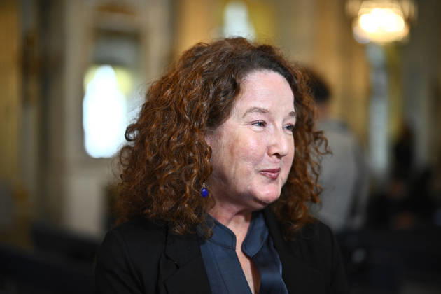 STOCKHOLM, SWEDEN 20261008 Anna Karin Palm, member of the Swedish Academy, after Canadian author Anne Carson was awarded the 2026 Nobel Prize in Literature at the Stock Exchange Building in Stockholm STOCKHOLM SWEDEN x10430x Copyright: xChristinexOlsson TTx NOBELPRISET LITTERATUR 2026 1yjem9J-CY0