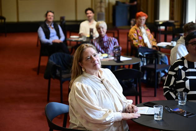 Kathy Kelly beim Pressegespräch und Präsentation des 16. HOPE-Award zur 18. HOPE-Gala Dresden im Schauspielhaus Dresden. Dresden, 08.10.2026 Copyright: xMatthiasxWehnertx