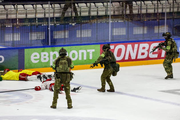 BELARUS, MINSK - OCTOBER 8, 2026: The final phase of the Eurasia-Antiterror 2026 counter-terrorism exercise by relevant agencies of the CIS and SCO member states. The drill is held as part of the 2026 CIS and SCO Counter-Terrorism Forum. Maxim Malinovsky TASS  98944551