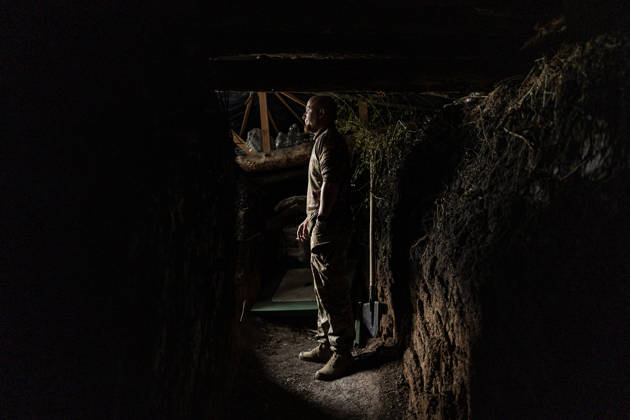 Ukrainian drone units are on duty at the front lines in Donetsk Region DONETSK REGION, UKRAINE - OCTOBER 8: A Ukrainian soldier smokes at the entrance to a shelter belonging to an anti-drone unit in the Donetsk region, Ukraine, 8 October 2026 Diego Herrera Carcedo Anadolu Donetsk Ukraine. Editorial use only. Please get in touch for any other usage. Copyright: x2026xAnadoluxDiegoxHerreraxCarcedox