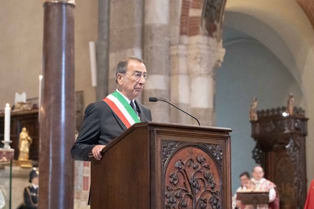 IPA89429940 - Milan, October 8, 26, Basilica of Sant™Ambrogio, Eucharistic celebration marking the 25th anniversary of the Linate plane crash Pictured: Milan Mayor Giuseppe Sala Copyright: xGiuliaxSciaccax xGiuliaxSciaccax IPA89429940