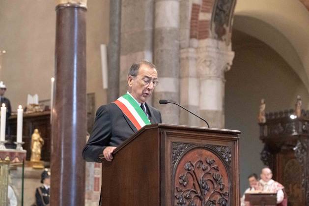 IPA89429941 - Milan, October 8, 26, Basilica of Sant™Ambrogio, Eucharistic celebration marking the 25th anniversary of the Linate plane crash Pictured: Milan Mayor Giuseppe Sala Copyright: xGiuliaxSciaccax xGiuliaxSciaccax IPA89429941