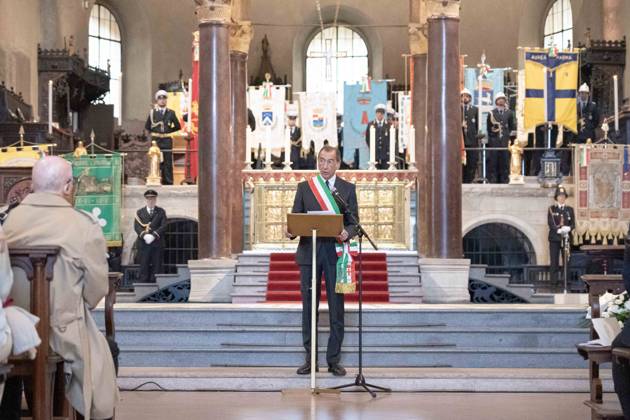 IPA89429968 - Milan, October 8, 26, Basilica of Sant™Ambrogio, Eucharistic celebration marking the 25th anniversary of the Linate plane crash Pictured: Milan Mayor Giuseppe Sala Copyright: xGiuliaxSciaccax xGiuliaxSciaccax IPA89429968