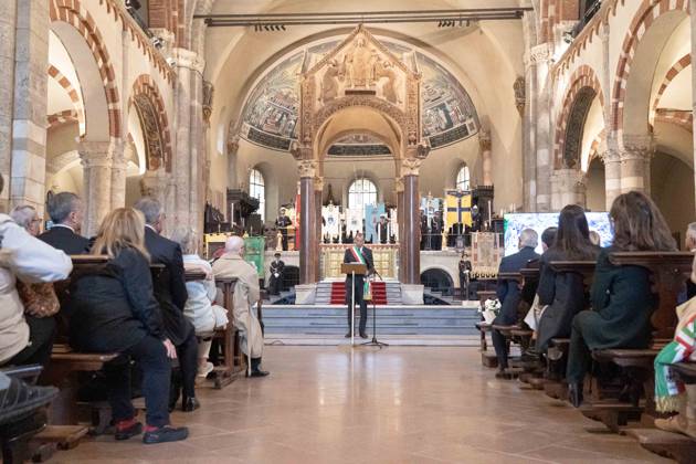 IPA89429969 - Milan, October 8, 26, Basilica of Sant™Ambrogio, Eucharistic celebration marking the 25th anniversary of the Linate plane crash Pictured: Milan Mayor Giuseppe Sala Copyright: xGiuliaxSciaccax xGiuliaxSciaccax IPA89429969
