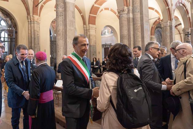IPA89429988 - Milan, October 8, 26, Basilica of Sant™Ambrogio, Eucharistic celebration marking the 25th anniversary of the Linate plane crash Pictured: Milan Mayor Giuseppe Sala Copyright: xGiuliaxSciaccax xGiuliaxSciaccax IPA89429988