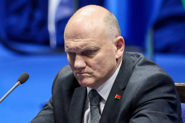 BELARUS, MINSK - OCTOBER 8, 2026: Chairman of the State Security Committee of Belarus Ivan Tertel attends a meeting before the final phase of the Eurasia-Antiterror 2026 counter-terrorism exercise by relevant agencies of the CIS and SCO member states. The drill is held as part of the 2026 CIS and SCO Counter-Terrorism Forum. Maxim Malinovsky TASS 98946401