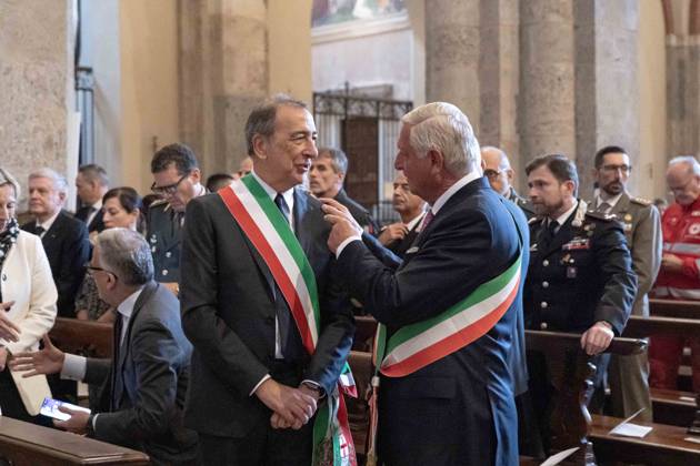 IPA89429905 - Milan, October 8, 26, Basilica of Sant™Ambrogio, Eucharistic celebration marking the 25th anniversary of the Linate plane crash Pictured: Milan Mayor Giuseppe Sala Copyright: xGiuliaxSciaccax xGiuliaxSciaccax IPA89429905