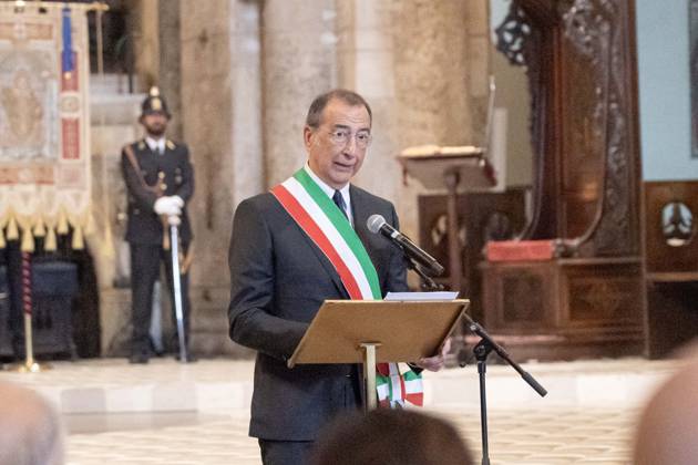 IPA89429964 - Milan, October 8, 26, Basilica of Sant™Ambrogio, Eucharistic celebration marking the 25th anniversary of the Linate plane crash Pictured: Milan Mayor Giuseppe Sala Copyright: xGiuliaxSciaccax xGiuliaxSciaccax IPA89429964