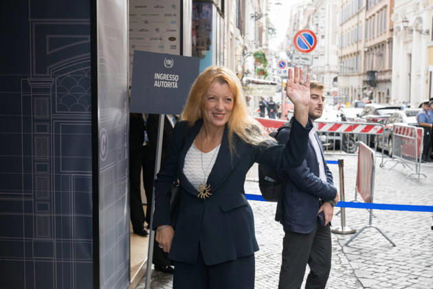 IPA89429563 - Michela Vittoria Brambilla arriving at the Teatro Sistina for the celebrations marking the 150th anniversary of the *Corriere della Sera*, in Rome, Italy, on October 8, 2026. Flavio Brancaleone Fotogramma Copyright: xFLAVIO_BRANCALONEx xx IPA89429563