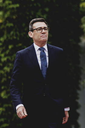 Andrew Burnham, Premierminister von Grossbritannien, aufgenommen im Rahmen des Empfangs mit Militaerischen Ehren im Bundeskanzleramt in Berlin, 08.10.2026. Berlin Deutschland Copyright: xFlorianxGaertnerx