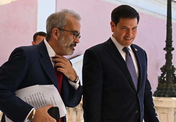 US Secretary of State Marco Rubio visits Portugal LISBON, PORTUGAL - OCTOBER 8: US Secretary of State Marco Rubio (R) and Portuguese Foreign Minister Paulo Rangel (L) hold a joint press conference at the Necessidades Palace, home to Portugal s Foreign Ministry, in Lisbon, Portugal, on October 8, 2026. Zed Jameson Anadolu Lisbon Portugal. Editorial use only. Please get in touch for any other usage. Copyright: x2026xAnadoluxZedxJamesonx