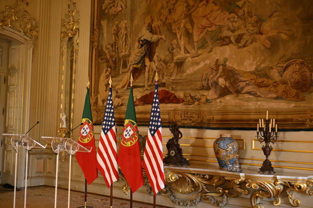 US Secretary of State Marco Rubio visits Portugal LISBON, PORTUGAL - OCTOBER 8: US Secretary of State Marco Rubio and Portuguese Foreign Minister Paulo Rangel hold a joint press conference at the Necessidades Palace, home to Portugal s Foreign Ministry, in Lisbon, Portugal, on October 8, 2026. Zed Jameson Anadolu Lisbon Portugal. Editorial use only. Please get in touch for any other usage. Copyright: x2026xAnadoluxZedxJamesonx