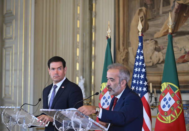US Secretary of State Marco Rubio visits Portugal LISBON, PORTUGAL - OCTOBER 8: US Secretary of State Marco Rubio (L) and Portuguese Foreign Minister Paulo Rangel (R) hold a joint press conference at the Necessidades Palace, home to Portugal s Foreign Ministry, in Lisbon, Portugal, on October 8, 2026. Zed Jameson Anadolu Lisbon Portugal. Editorial use only. Please get in touch for any other usage. Copyright: x2026xAnadoluxZedxJamesonx