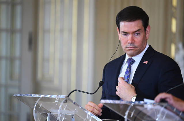 Marco Rubio - Paulo Rangel joint press conference in Lisbon LISBON, PORTUGAL - OCTOBER 8: US Secretary of State Marco Rubio and Portugal s Foreign Minister Paulo Rangel (not seen) give a joint press conference at the Necessidades Palace, the Portuguese foreign ministry, in Lisbon on October 8, 2026. Zed Jameson Anadolu Lisbon Portugal. Editorial use only. Please get in touch for any other usage. Copyright: x2026xAnadoluxZedxJamesonx