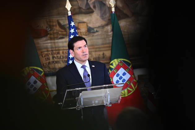 US Secretary of State Marco Rubio visits Portugal LISBON, PORTUGAL - OCTOBER 8: US Secretary of State Marco Rubio and Portuguese Foreign Minister Paulo Rangel (not seen) hold a joint press conference at the Necessidades Palace, home to Portugal s Foreign Ministry, in Lisbon, Portugal, on October 8, 2026. Zed Jameson Anadolu Lisbon Portugal. Editorial use only. Please get in touch for any other usage. Copyright: x2026xAnadoluxZedxJamesonx
