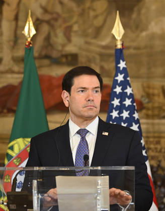 US Secretary of State Marco Rubio visits Portugal LISBON, PORTUGAL - OCTOBER 8: US Secretary of State Marco Rubio and Portuguese Foreign Minister Paulo Rangel (not seen) hold a joint press conference at the Necessidades Palace, home to Portugal s Foreign Ministry, in Lisbon, Portugal, on October 8, 2026. Zed Jameson Anadolu Lisbon Portugal. Editorial use only. Please get in touch for any other usage. Copyright: x2026xAnadoluxZedxJamesonx