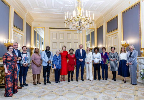 08-10-2026 Palace Queen Maxima, with King Willem-Alexander and Princess Beatrix, presented the 2026 Appeltjes van Oranje awards at palace Noordeinde in The Hague. Winners are Stek Den Haag, Mega D youth foundation and Stchting Doors Wide Open. Â Copyright: xPPEx