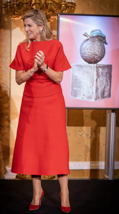 08-10-2026 Palace Queen Maxima presented the 2026 Appeltjes van Oranje awards at palace Noordeinde in The Hague. Winners are Stek Den Haag, Mega D youth foundation and Stchting Doors Wide Open. Â Copyright: xPPEx