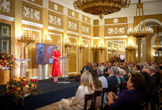 08-10-2026 Palace Queen Maxima presented the 2026 Appeltjes van Oranje awards at palace Noordeinde in The Hague. Winners are Stek Den Haag, Mega D youth foundation and Stchting Doors Wide Open. Â Copyright: xPPEx