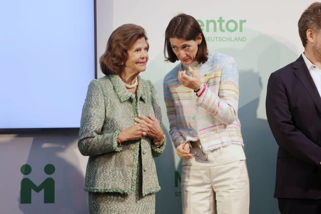 Königin Silvia von Schweden und Bettina Gräfin Bernadotte beim Jubiläum der Mentor-Stiftung auf der Insel Mainau. Mainau, 08.10.2026