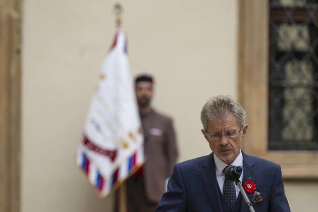 Sokol (Falcon) Movement s Memorial Day honours Sokol members who died in anti-Nazi resistance in Prague, Czech Republic, October 8, 2026. Senate Speaker Milos Vystrcil (ODS) speaks during the commemorative event. (CTKxPhoto MichalxKamaryt) CTKPhotoP2026100806651 CTKPhotoP2026100806651