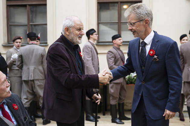 Sokol (Falcon) Movement s Memorial Day honours Sokol members who died in anti-Nazi resistance in Prague, Czech Republic, October 8, 2026. Senate Speaker Milos Vystrcil (ODS), right, during the commemorative event. (CTKxPhoto MichalxKamaryt) CTKPhotoP2026100806760 CTKPhotoP2026100806760