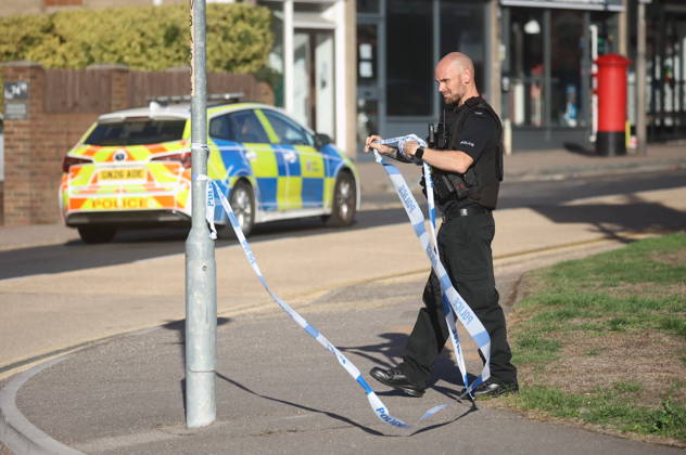 October 8, 2026, Borough Green, Kent, UK: Borough Green, UK. Emergency services at the scene in Borough Green, Kent, where three people have been injured in a stabbing. A police manhunt for the attacker is currently under way. Borough Green UK - ZUMAl94_ 20261008_zaf_l94_002 Copyright: xMarcinxNowakx