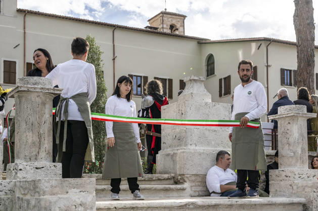 IPA89434782 - ASCOLI PICENO, ITALY OCTOBER 8, 2026: Prime Minister Giorgia Meloni attends the presentation and inauguration ceremony for the Palazzo Saladini Pilastri complex and its monumental park in Ascoli Piceno. The restoration project is part of the PINQuA program for urban regeneration and the enhancement of the city™s historical heritage. (Photo: Andrea Vagnoni IPA Agency) Copyright: xAndreaxVagnonix xx IPA89434782