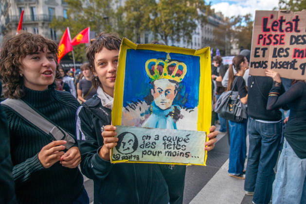 Student Protest - Paris Hundreds of high school students occupy Place de la Bastille in Paris, France on October 8, 2026, following the success of the October 6 protest, calling to continue and amplify the movement. Photo by ABACAPRESS.COM Paris France Copyright: xPrezatxDenis ABACAx