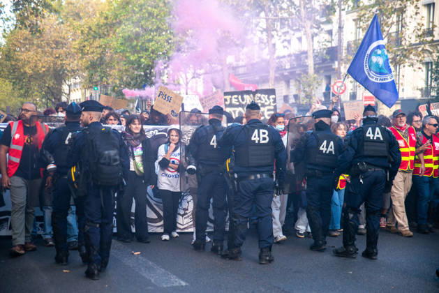 Student Protest - Paris Hundreds of high school students occupy Place de la Bastille in Paris, France on October 8, 2026, following the success of the October 6 protest, calling to continue and amplify the movement. Photo by ABACAPRESS.COM Paris France Copyright: xPrezatxDenis ABACAx