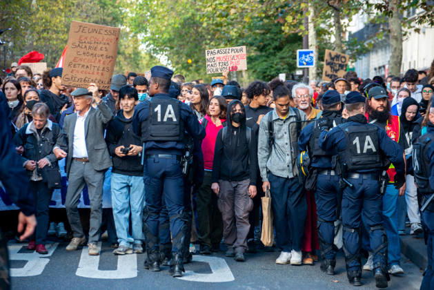 Student Protest - Paris Hundreds of high school students occupy Place de la Bastille in Paris, France on October 8, 2026, following the success of the October 6 protest, calling to continue and amplify the movement. Photo by ABACAPRESS.COM Paris France Copyright: xPrezatxDenis ABACAx