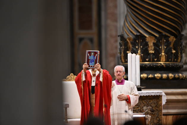 RECORD DATE NOT STATED MESSA_PAPA_2026 Italy, Rome, Vatican, 2026 10 8 Pope Leo XIV celebrates Holy Mass for the academic year at the Pontifical Universities in St Peter s Basilica in the Vatican . EDITORIAL USE ONLY - NO BOOKS Copyright: xAlessiaxGiuliani Catholicpressphotox