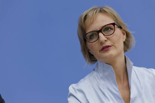 Grüne stellen Plan für Deutschland vor 2026-10-08 Deutschland, Berlin Bundespressekonferenz zur Vorstellung des Leitantrages Unser Plan für Deutschland der Grünen-Bundestagsfraktion. Im BildFranziska Brantner, Bundesvorsitzende Bündnis 90 Die Grünen.