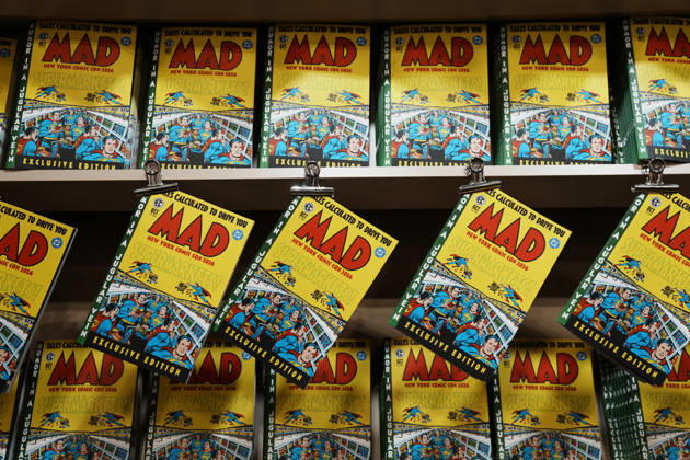 October 8, 2026, New York, New York, USA: A magazine stand for MAD Magazine at the 2026 New York Comic Con at the Javits Center on October 8, 2026 in New York. New York USA - ZUMAb148 20261008_zap_b148_044 Copyright: xBryanxSmithx