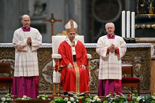 IPA89439182 - Italy, Rome, Vatican, October 8, 2026: Pope Leo XIV celebrates Holy Mass for the start of the academic year at the Pontifical Universities in St. Peter s Basilica in the Vatican. Photo by ALESSIA GIULIANI Catholic Press Photo Copyright: xx xAlessiaxGiuliani Catholipressphox IPA89439182