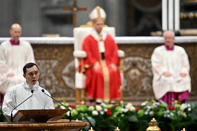 ROME - VATICAN - POPE - 2026 10 8 Italy, Rome, Vatican, 2026 10 8 Pope Leo XIV celebrates Holy Mass for the academic year at the Pontifical Universities in St Peter s Basilica in the Vatican . EDITORIAL USE ONLY - NO BOOKS Copyright: xx
