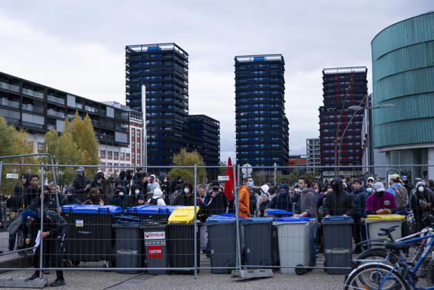 Clashes erupt during student protest in Strasbourg STRASBOURG, FRANCE - OCTOBER 8: A view of barriers as hundreds of students organized a spontaneous protest, often referred to as a wildcat demonstration, that moved through different areas of Strasbourg, France, on October 8, 2026. The demonstration was marked by clashes between protesters and police as students marched through the city during a day of national protest over education conditions and the 2027 education budget. Sathiri Kelpa Anadolu Strasbourg France. Editorial use only. Please get in touch for any other usage. Copyright: x2026xAnadoluxSathirixKelpax