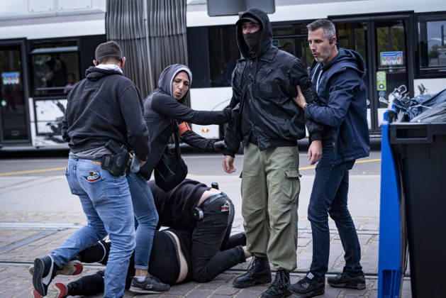 Clashes erupt during student protest in Strasbourg STRASBOURG, FRANCE - OCTOBER 8: A protester is detained by police officers during a spontaneous student demonstration in Strasbourg, France, on October 8, 2026. The demonstration moved through different areas of the city and was marked by clashes between protesters and police. Sathiri Kelpa Anadolu Strasbourg France. Editorial use only. Please get in touch for any other usage. Copyright: x2026xAnadoluxSathirixKelpax