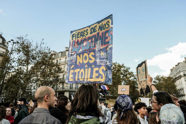 On Thursday, October 8, 2026, the Place de la Bastille in Paris was the focal point of a major high school student demonstration, part of a nationwide movement of anger affecting many schools. This Thursday, October 8, 2026, the Place de la Bastille in Paris was the focal point of a major high school student demonstration, part of a national movement of anger affecting many educational institutions 460318 2026 10 08 Paris France Copyright: xLenain-VieiraxElisax xSTARFACEx STAR_460318_016