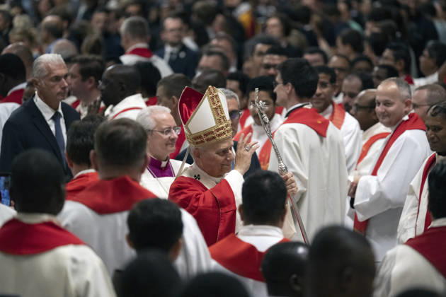 IPA89441150 - Italy, Rome, Vatican, October 8, 2026: Pope Leo XIV presides over Holy Mass for the inauguration of the academic year at the pontifical universities in St. Peter s Basilica in the Vatican. Photo by VATICAN MEDIA Catholic Press Photo Copyright: xVATICANxMEDIA xCatholicxPressxPhotox xx IPA89441150