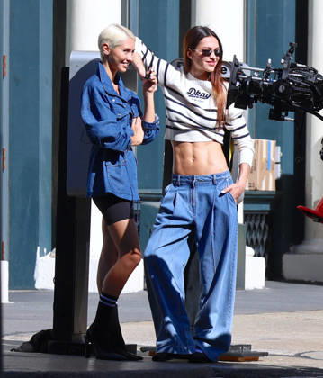 Amelia Halmin and Iris Law during DKNY Photoshoot in New York Top models Amelia Halmin and Iris Law are doing a photoshoot for DKNY in New York, NY on October 8, 2026. Photo by Dylan Travis ABACAPRESS.COM New York NY Copyright: xDylanxTravis ABACAx