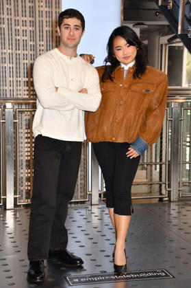 NEW YORK, NY- OCTOBER 8: Jaren Lewison and Helen J. Shen at the Empire State Building to Celebrate the Premiere of CBS New Series, Eternally Yours on October 8, 2026 in New York City. Copyright: xmpi099 MediaPunchx