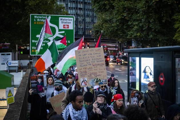 Pro-Palestine Silent Funeral Procession Central London, October 8, 2026 A pro-Palestine silent funeral procession took place in Central London, with demonstrators walking in silence to remember Palestinians killed in the conflict in Gaza. Participants carried Palestinian flags and placards, while some held a coffin and others carried effigies wrapped in burial shrouds, symbolising those killed in the conflict., Credit:Zak Irfan Avalon Copyright: xZakxIrfanx xAvalonx 1141547317