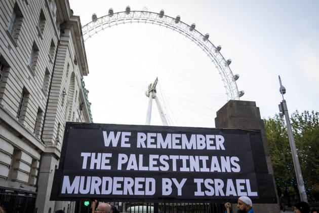 Pro-Palestine Silent Funeral Procession Central London, October 8, 2026 A pro-Palestine silent funeral procession took place in Central London, with demonstrators walking in silence to remember Palestinians killed in the conflict in Gaza. Participants carried Palestinian flags and placards, while some held a coffin and others carried effigies wrapped in burial shrouds, symbolising those killed in the conflict., Credit:Zak Irfan Avalon Copyright: xZakxIrfanx xAvalonx 1141547325