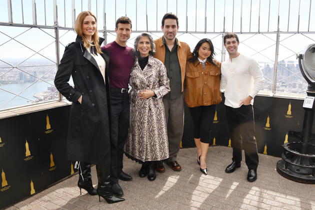 NEW YORK, NY- OCTOBER 8: Allegra Edwards, Parker Young, Rose Abdoo, Ed Weeks, Helen J. Shen and Jaren Lewison at the Empire State Building to Celebrate the Premiere of CBS New Series, Eternally Yours on October 8, 2026 in New York City. Credit: AdMedia New York City USA - ZUMAa123 20261008_zaa_a123_118 Copyright: xJohnxFyckex