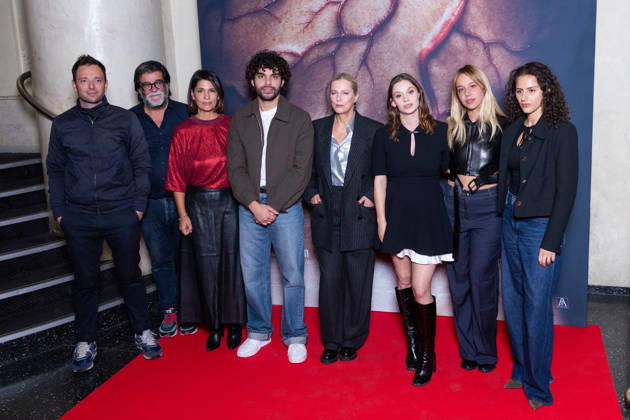 Sanguine Paris Film Premiere Guest, Alain Attal, Carole Lambert, Sami Outalbali, Karin Viard, Mara Taquin, Kim Higelin, Sonia Faidi attends Sanguine Paris Film Premiere at Max Linder on October 08, 2026 in Paris, France. Photo by Nasser Berzane ABACAPRESS.COM Paris France  Copyright: xBerzanexNasser ABACAx