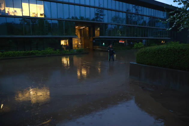 Santiago, October 8, 2026: A mudslide is affecting the area from San Carlos de Apoquindo to Los Dominicos in the Las Condes district, causing widespread damage and sweeping away vehicles and people. Dragomir Yankovic Aton, Chile, Santiago, Chile Aton 1197960  Copyright: DRAGOMIRxYANKOVIC ATONxCHILE